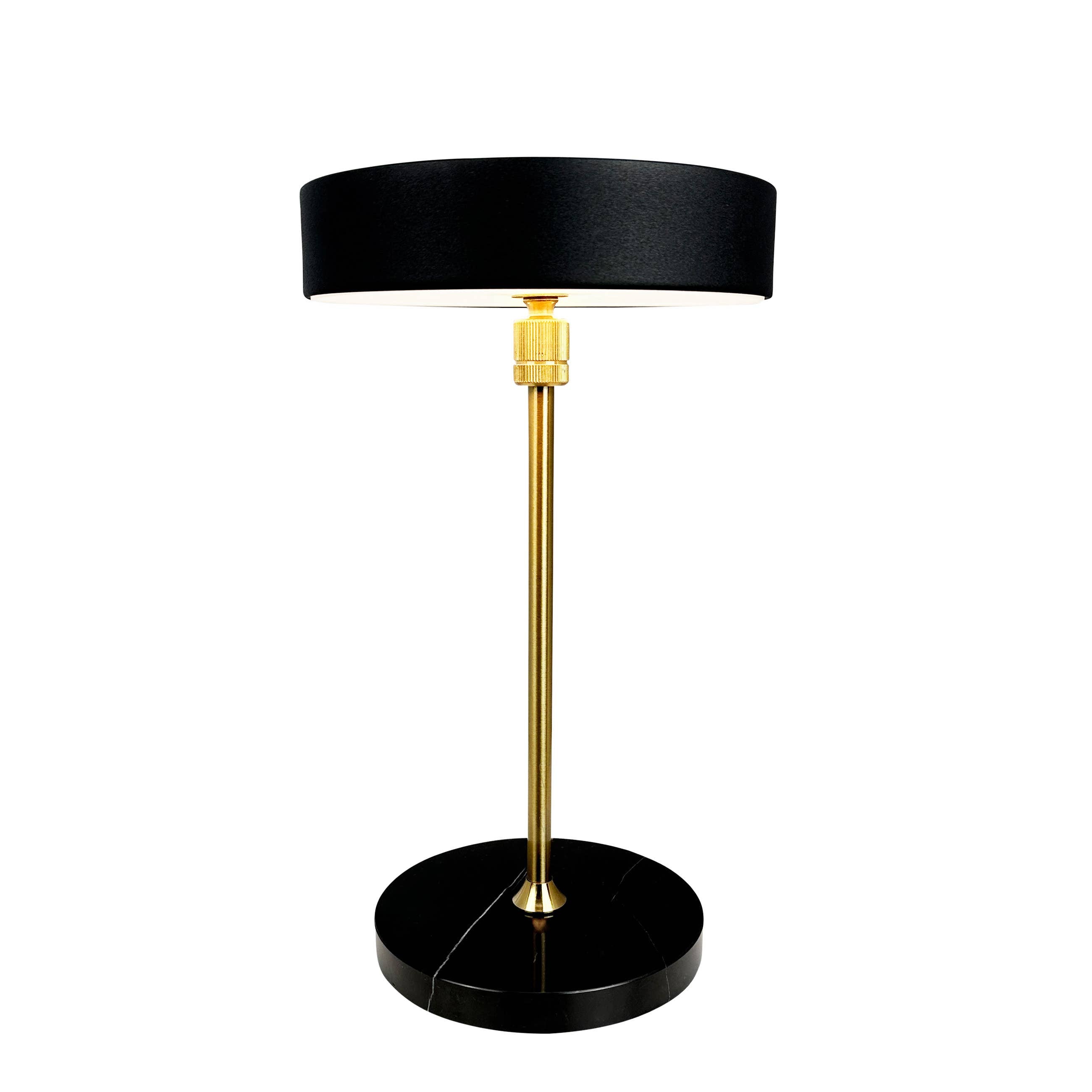 MOONLIGHT LED wiederaufladbare Tischlampe schwarz, messing, marmor - GUNDT HOME