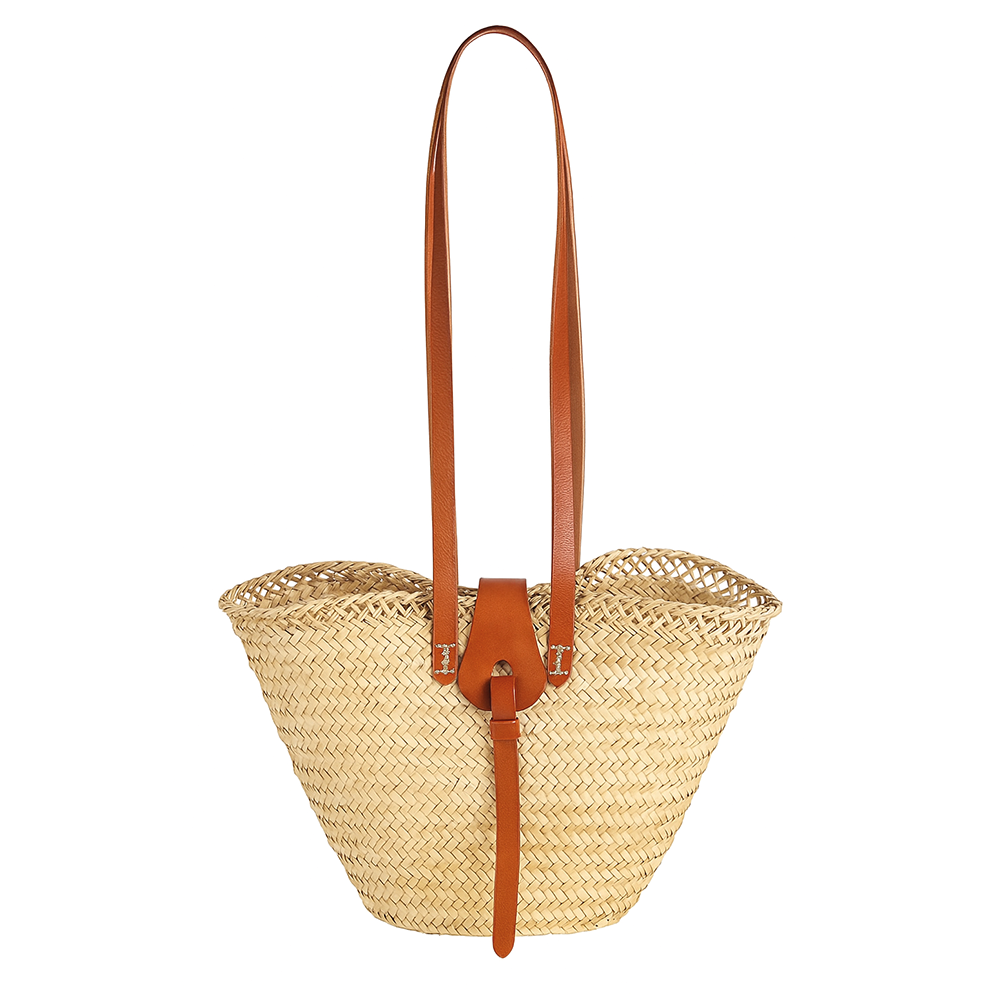 Premium Korbtasche mit Leder – handgefertigt & ideal für Strand und Einkauf