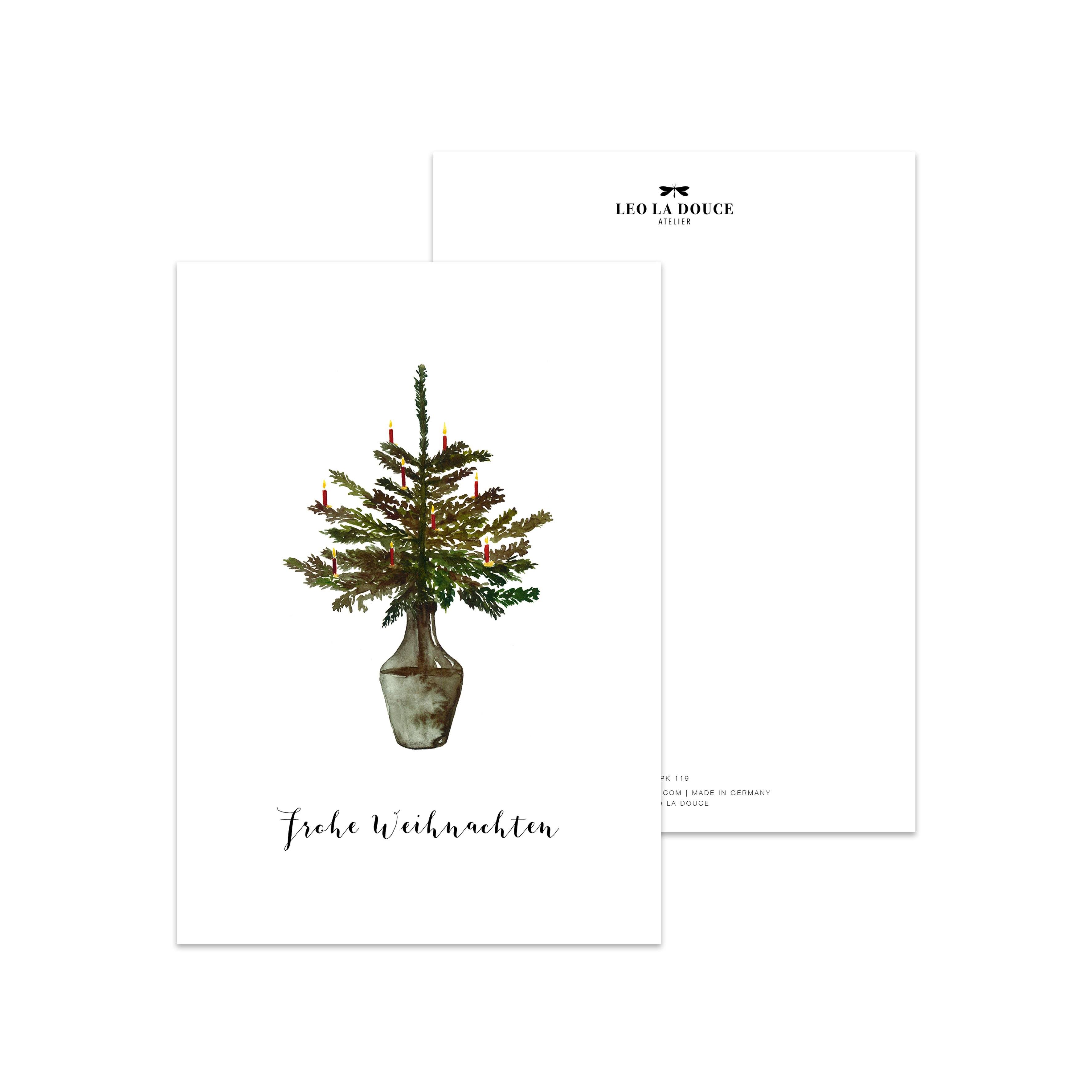 LEO LA DOUCE Postkarte · Weihnachtsbaum in Vase - GUNDT HOME
