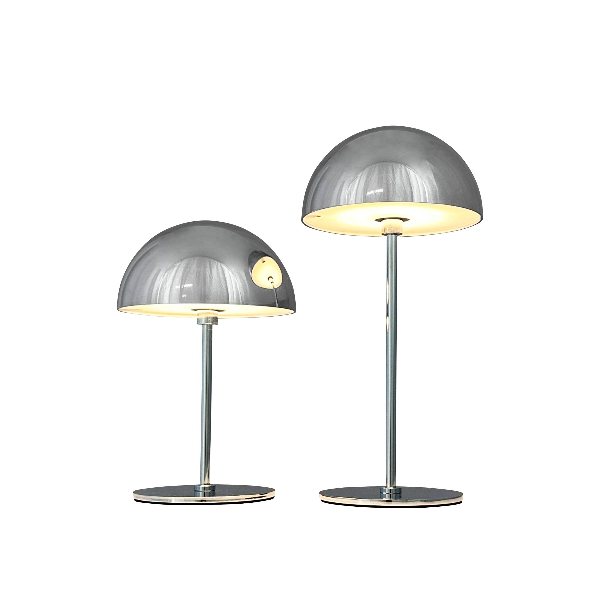 ALONG LED Mini-Tischlampe Chrom 2er Set.