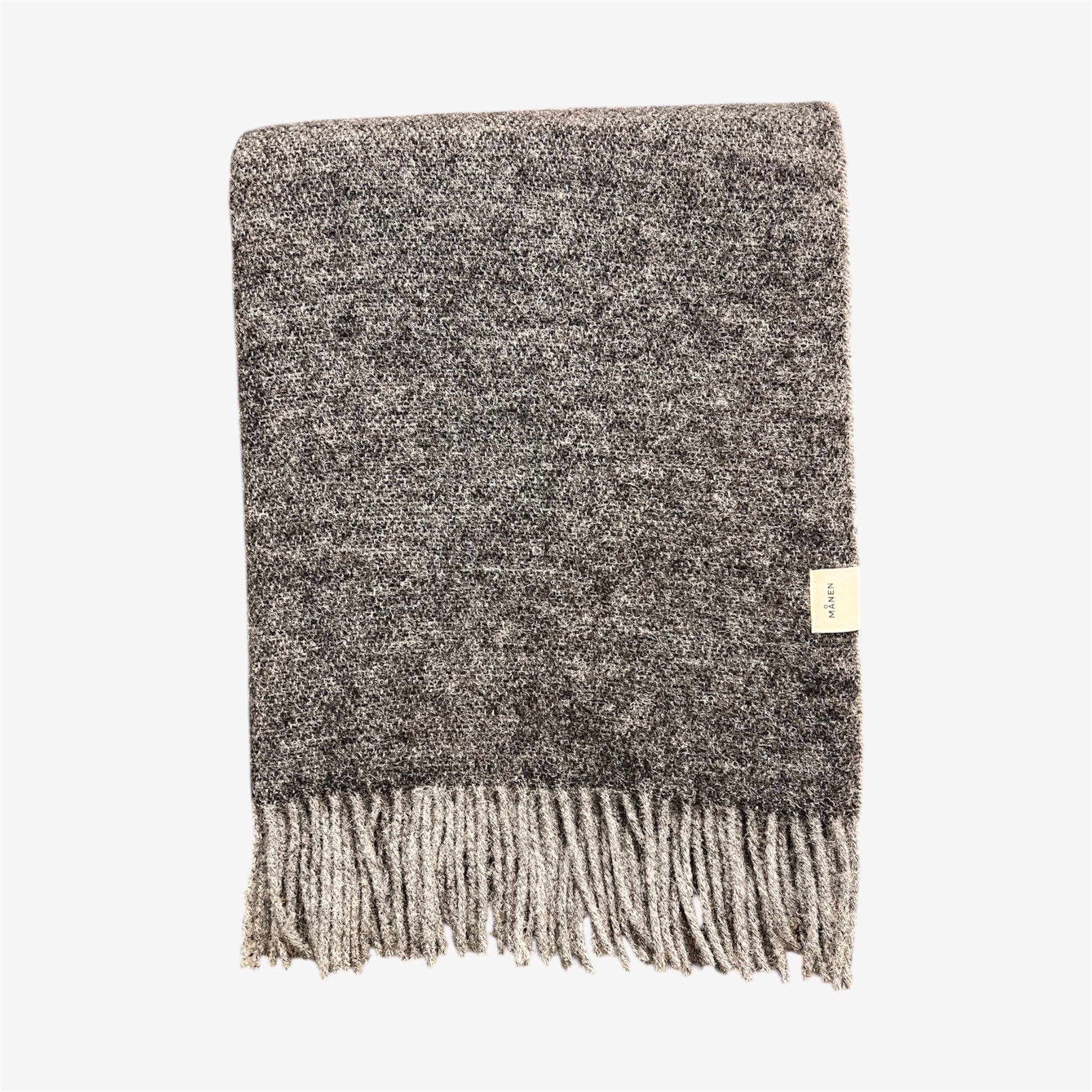 Wolldecke Bicolor mit Fransen Grau/Dunkelgrau